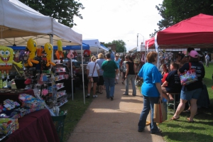 Shopping in the Crafts Section of the Arts on the Square.