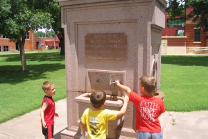Water Fountain on the courthouse square in downtown Hobart donated to the community by the Women's Temperance Union in 1909